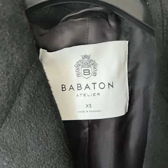Aritzia Babaton Edition Coat Black Wool Camel Mix - Picture 4 of 6